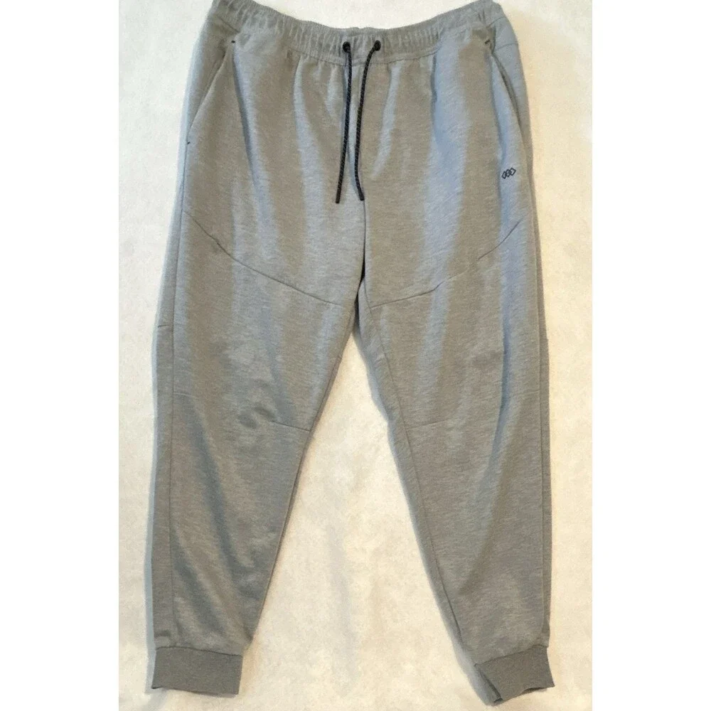 LEG3ND Men's Gray Jogger Pants 2X Knit Polyester with Pockets